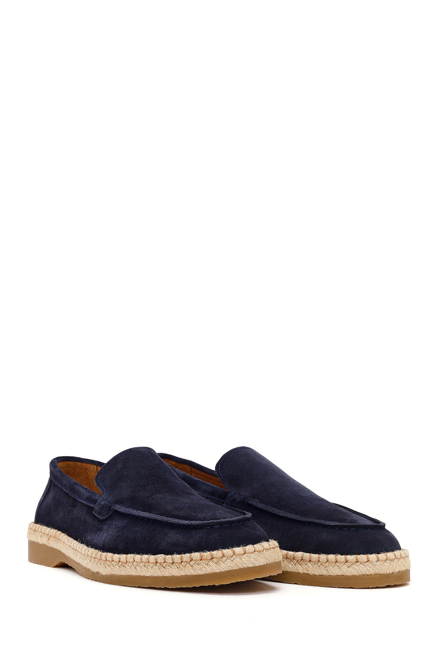 Erkek Lacivert Süet Deri Casual Loafer