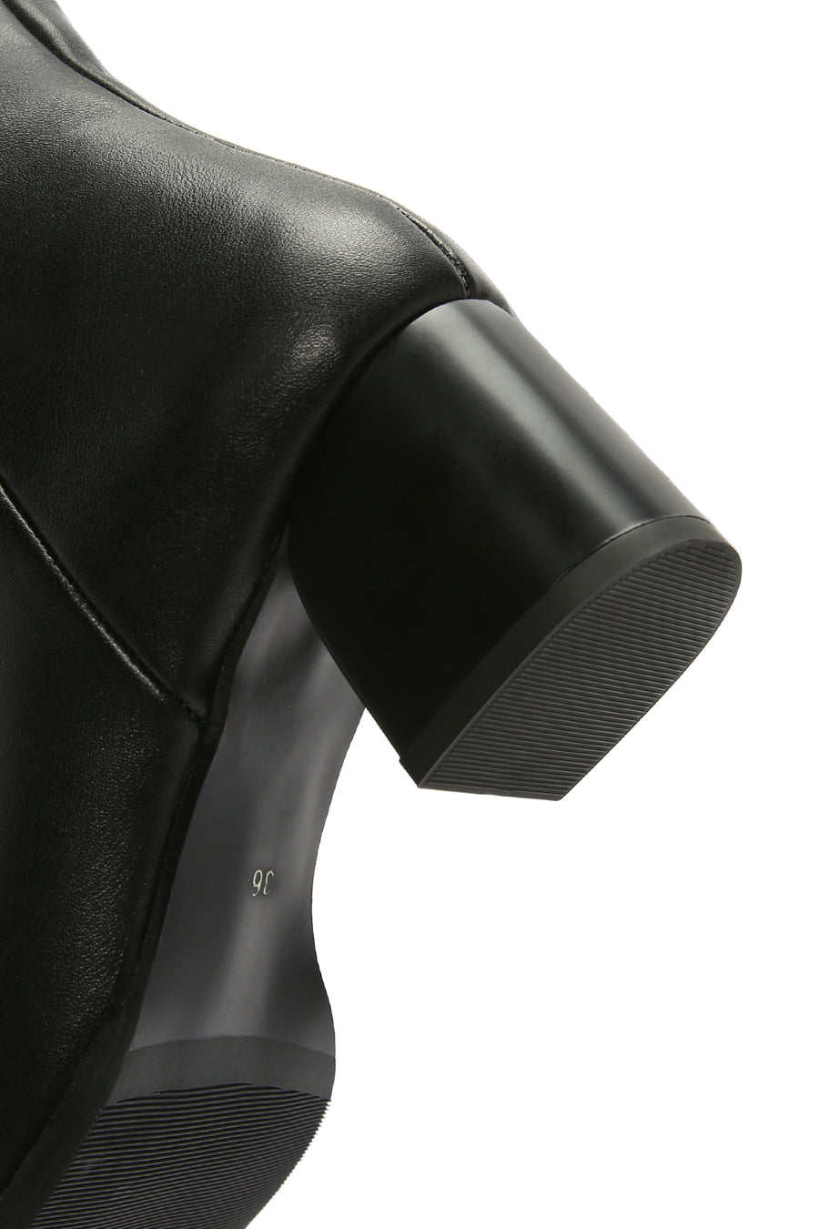 Women's Black Zippered Heeled Boots