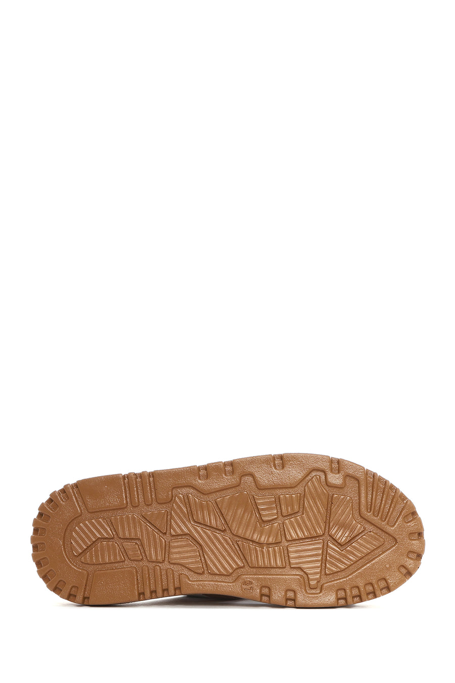 Women's Brown Thick Soled Suede Leather Slippers