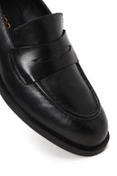 Woman Black Leather Loafer | Derimod
