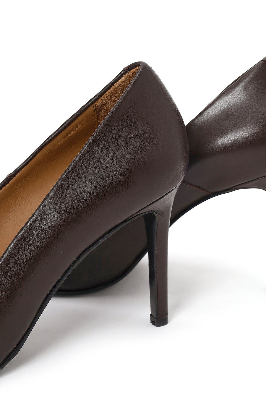 Woman Brown Thin-heeled Leather Stiletto