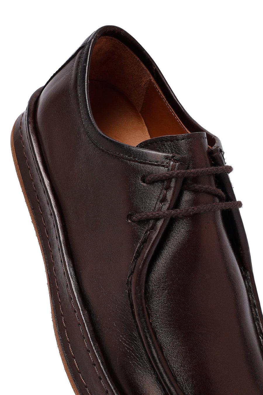 Male Brown Lace-up Leather Casual Shoes