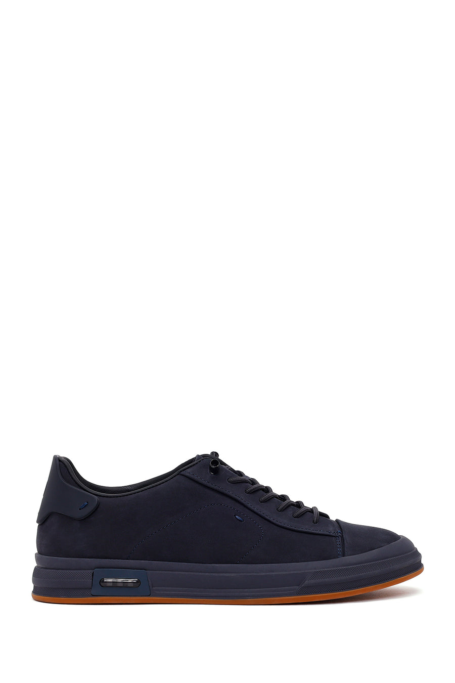 Erkek Lacivert Bağcıklı Nubuk Deri Sneaker WM680054DN | Derimod