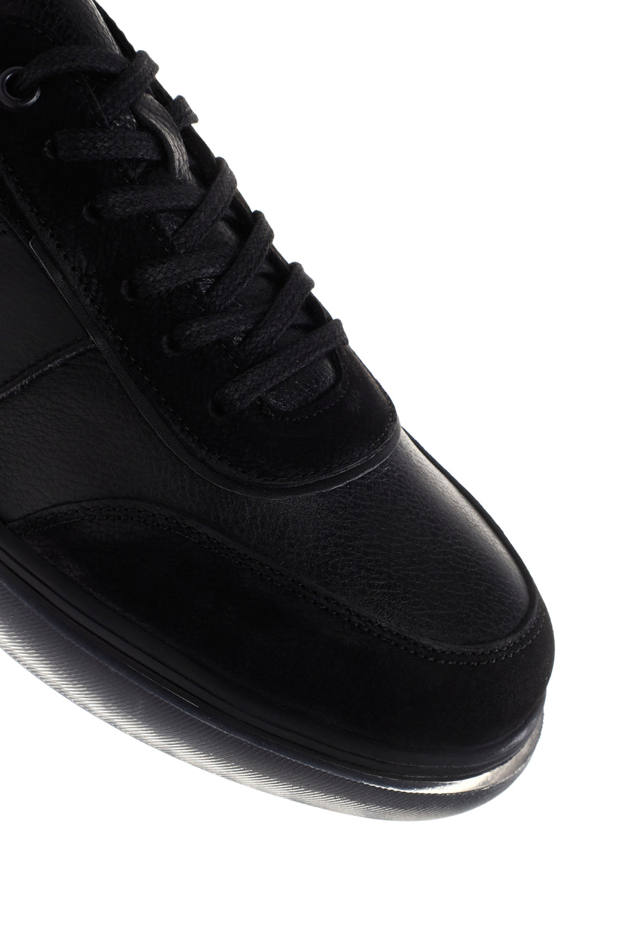 Erkek Siyah Deri Sneaker
