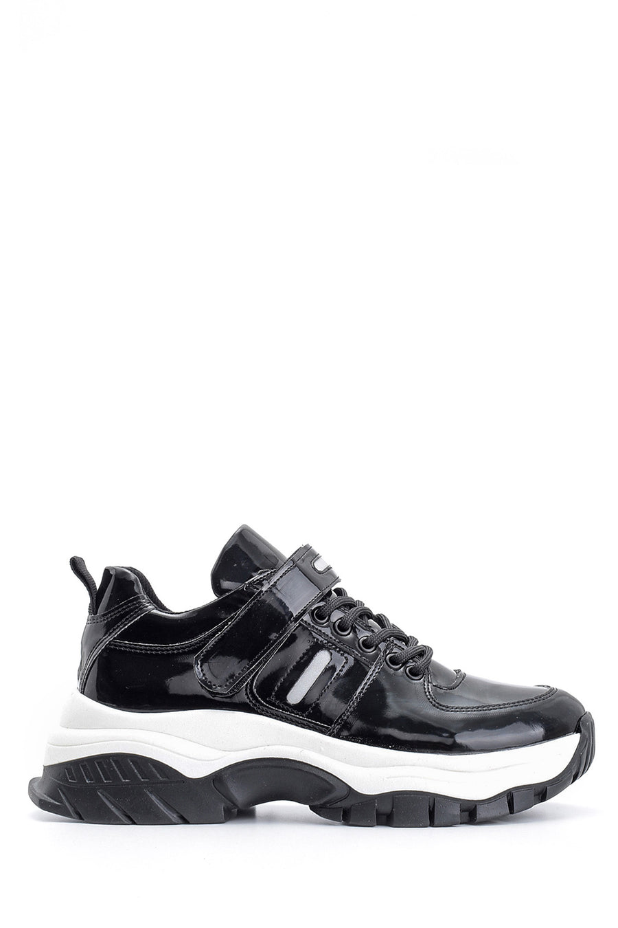 Women's High-Based Sneaker with Patent Leather Detail 19WFE128214 | Derimod
