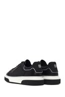 Erkek Siyah Bağcıklı Kalın Tabanlı Deri Sneaker | Derimod