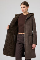 Fiorentini Women Brown Reversible Hooded Teddy Coat | Derimod