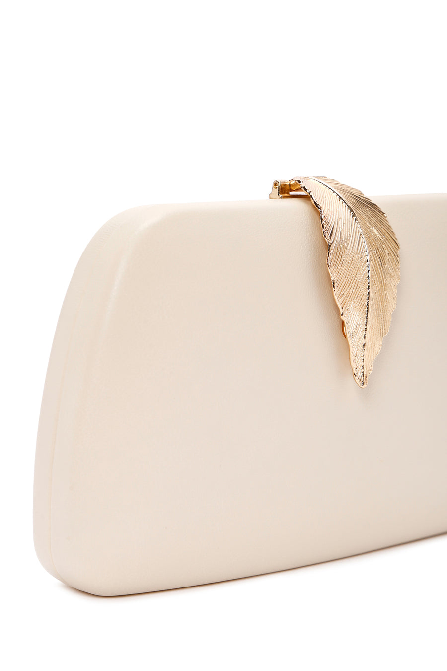 Women's Cream Long Chain Strap Clutch Bag