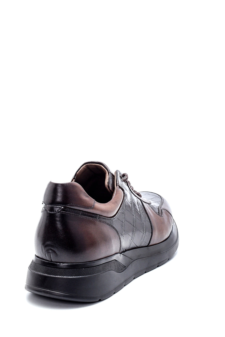 Erkek Deri Kroko Desenli Sneaker