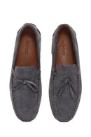 Men's Gray Suede Leather Loafer | Derimod