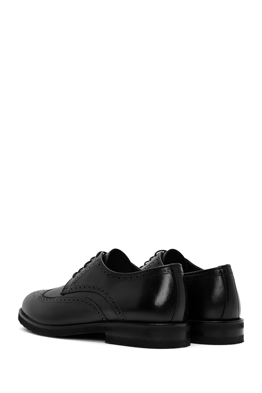 Male Black Lace-Up Leather Casual Shoes