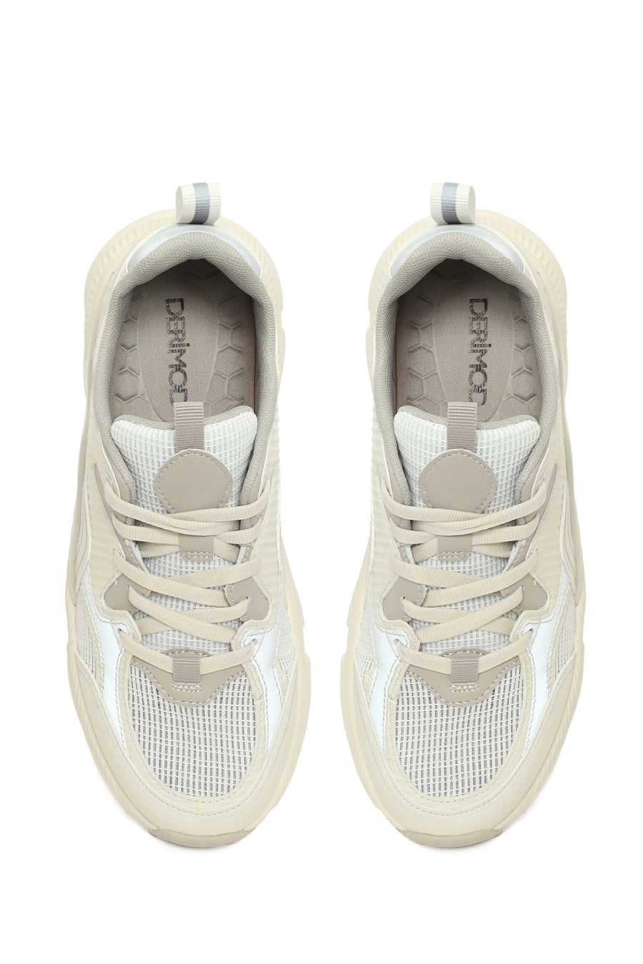 Kadın Gri Kalın Tabanlı Bağcıklı Sneaker