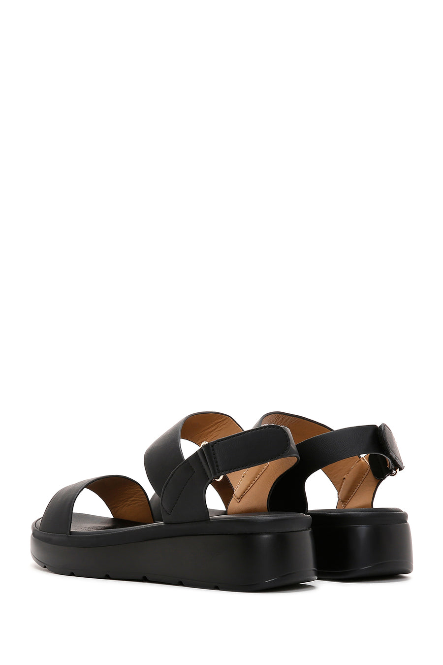 Women's Black Thick Sole Comfort Sandals
