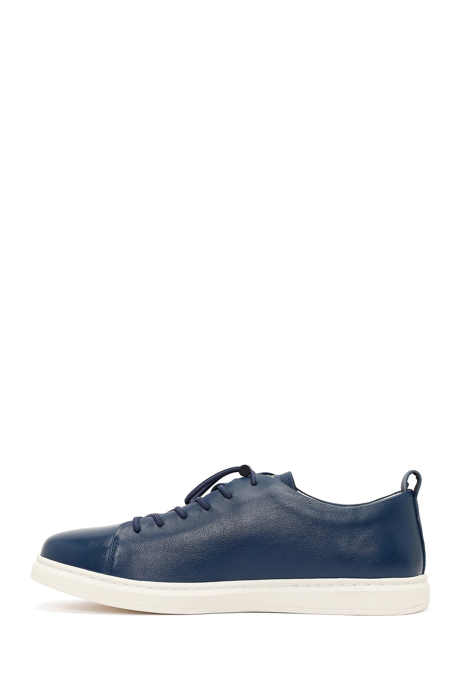 Erkek Lacivert Deri Sneaker