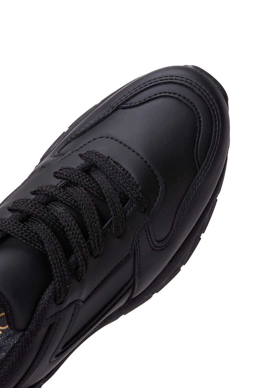 Kadın Siyah Kalın Tabanlı Bağcıklı Sneaker