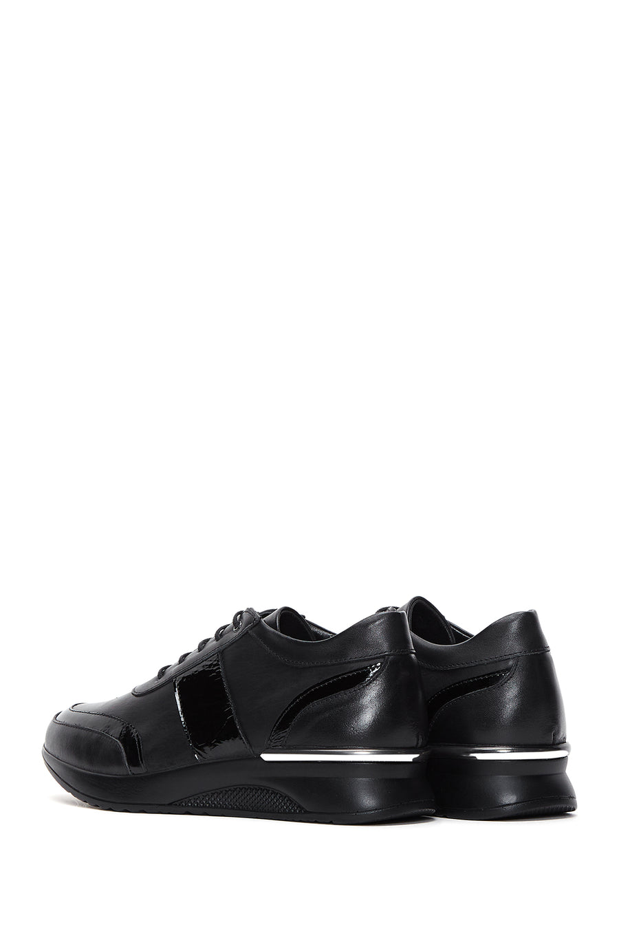 Women's Black Leather Sneaker