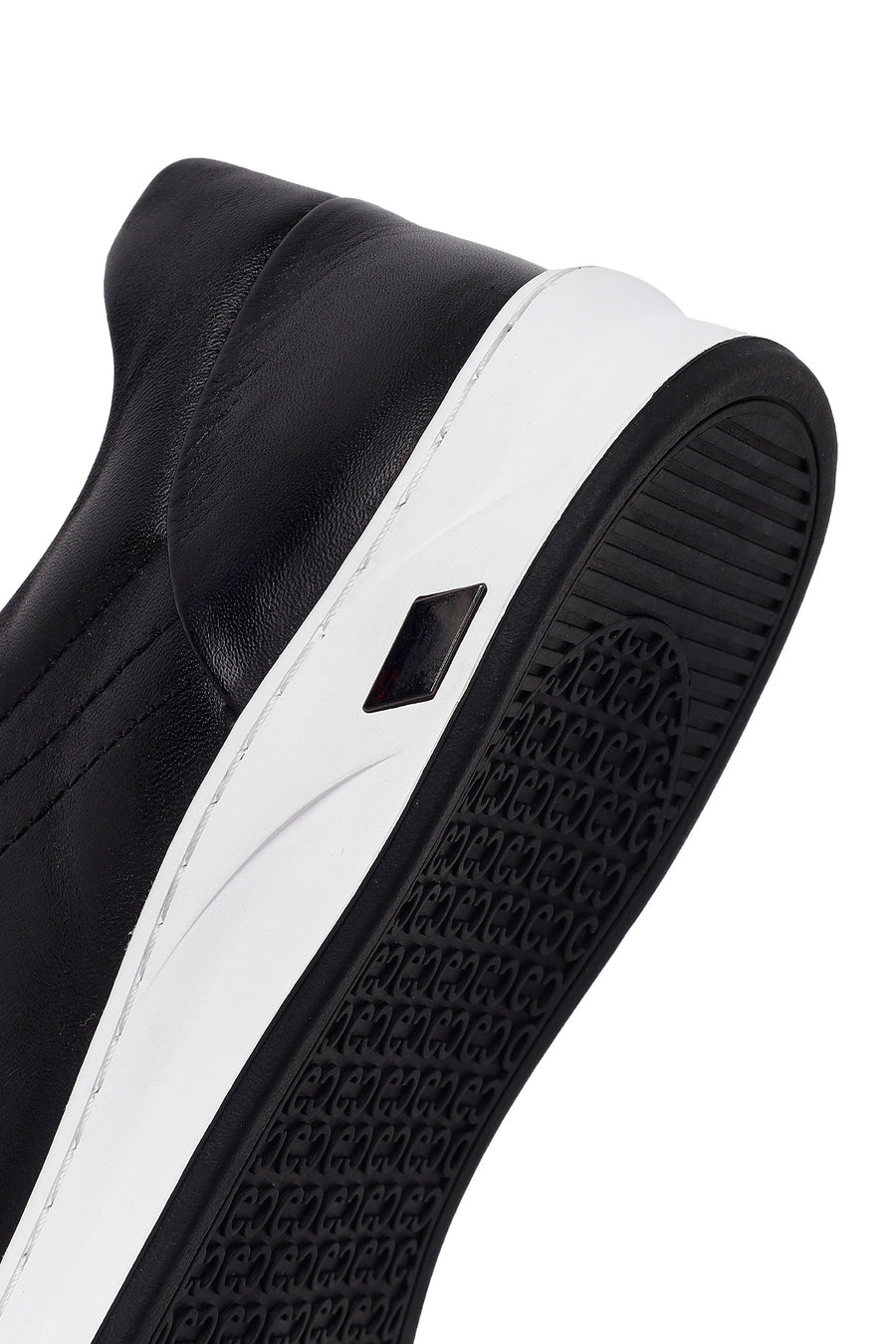 Erkek Siyah Bağcıklı Deri Sneaker