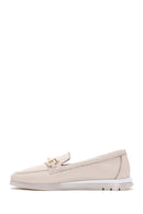 Kadın Krem Tokalı Deri Comfort Loafer | Derimod