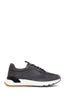 Erkek Gri Bağcıklı Kalın Tabanlı Deri Sneaker | Derimod