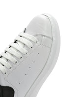 Erkek Beyaz Bağcıklı Kalın Tabanlı Deri Sneaker | Derimod