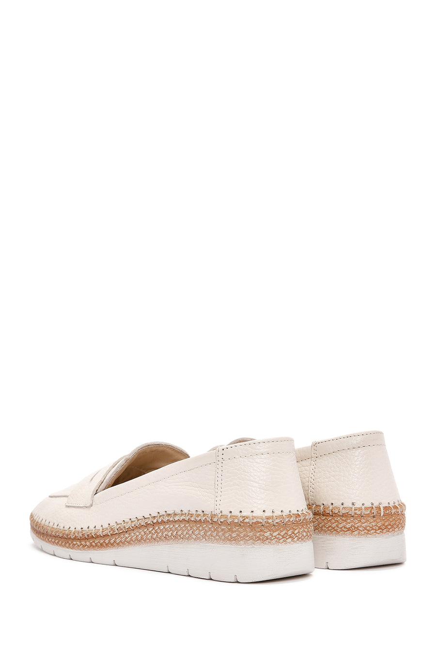 Kadın Bej Deri Comfort Loafer