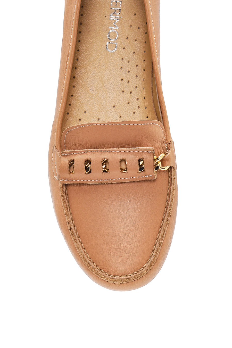 Kadın Camel Deri Loafer