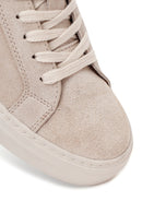 Kadın Bej Bağcıklı Süet Deri Sneaker | Derimod
