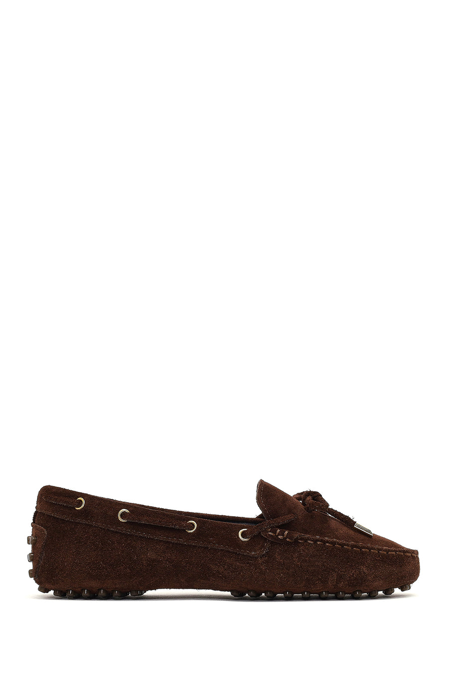 Women's Brown Tassel Suede Leather Loafer 25AFD290610 | Derimod