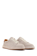 Erkek Gri Bağcıklı Süet Deri Sneaker | Derimod
