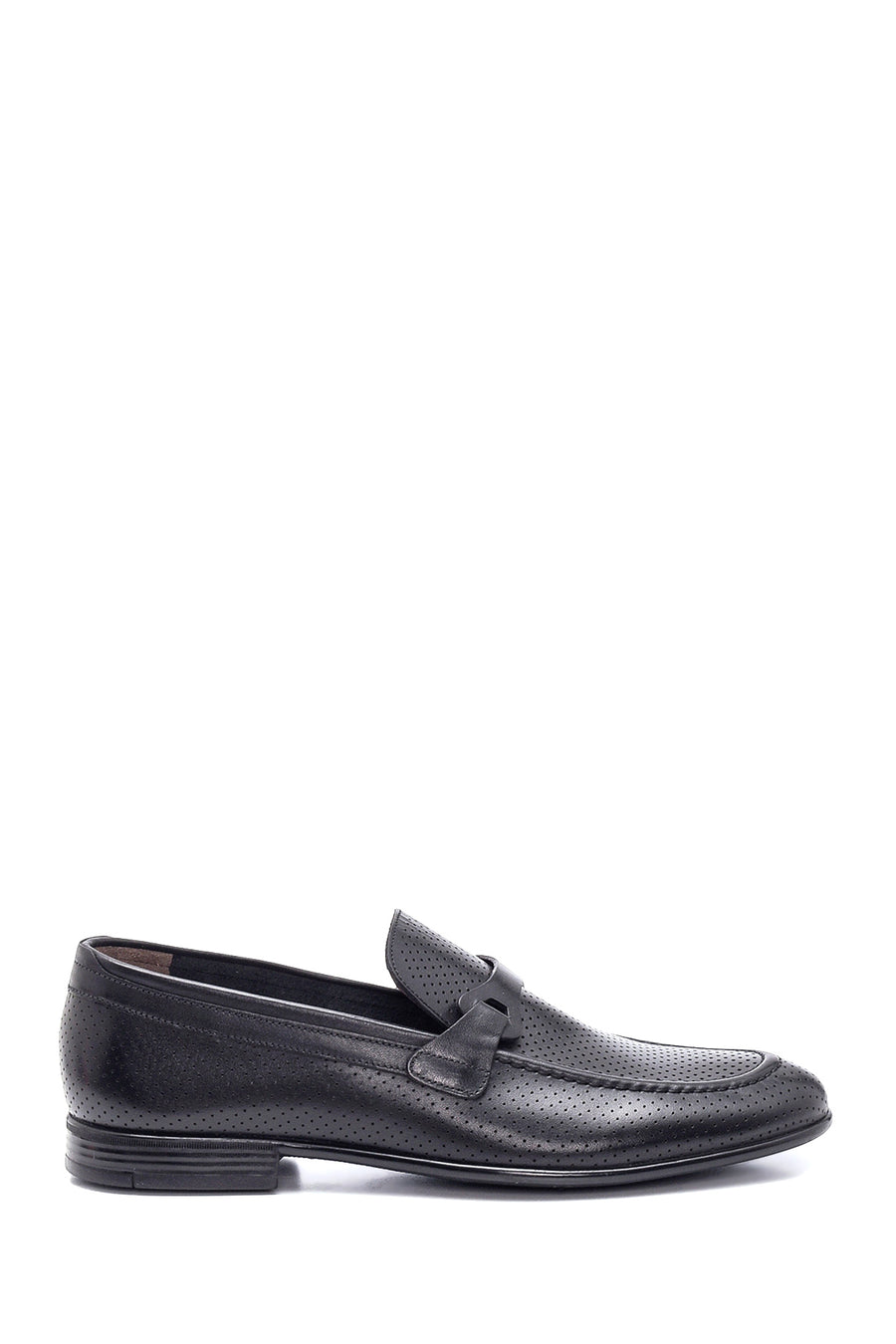 Erkek Siyah Deri Delikli Loafer 22SFD6042DI | Derimod