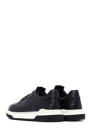 Erkek Siyah Bağcıklı Deri Sneaker | Derimod