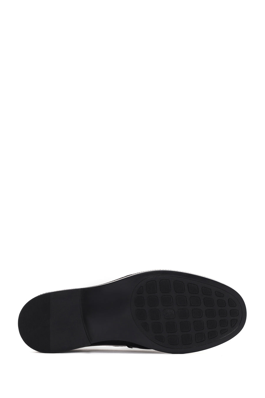 Kadın Siyah Rugan Deri Maskülen Loafer