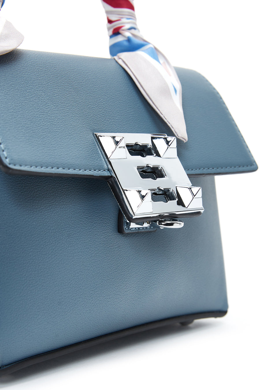 Women's Blue Scarf Detailed Handbag