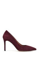 Kadın Bordo İnce Topuklu Süet Deri Stiletto | Derimod