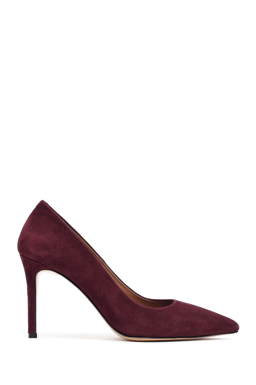 Kadın Bordo İnce Topuklu Süet Deri Stiletto AF200006DS | Derimod