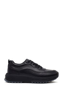 Male Black Lace-Up Thick-Soled Leather Casual Sneaker | Derimod