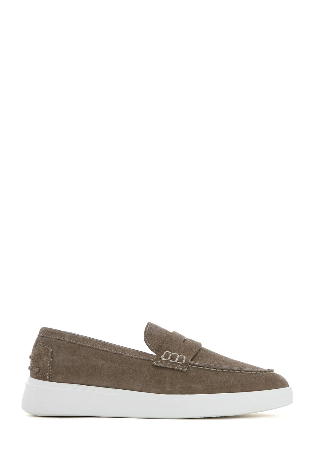 Erkek Vizon Kalın Tabanlı Süet Deri Casual Loafer