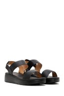 Women's Black Thick Sole Comfort Sandals | Derimod