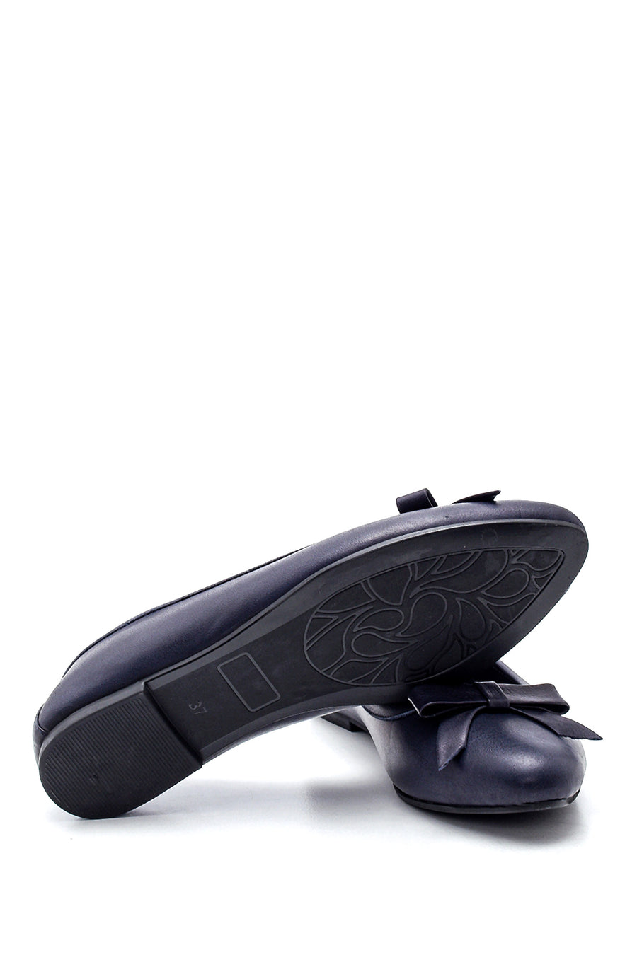 Women's Leather Bow Detailed Ballerinas