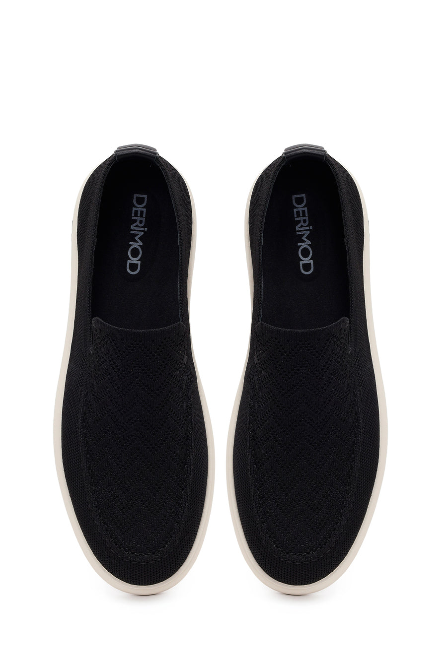 Male Black Patterned Fabric Loafer
