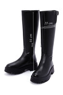 Women's Black Thick Soled Zippered Boots | Derimod