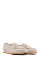 Women's Beige Suede Leather Loafer | Derimod