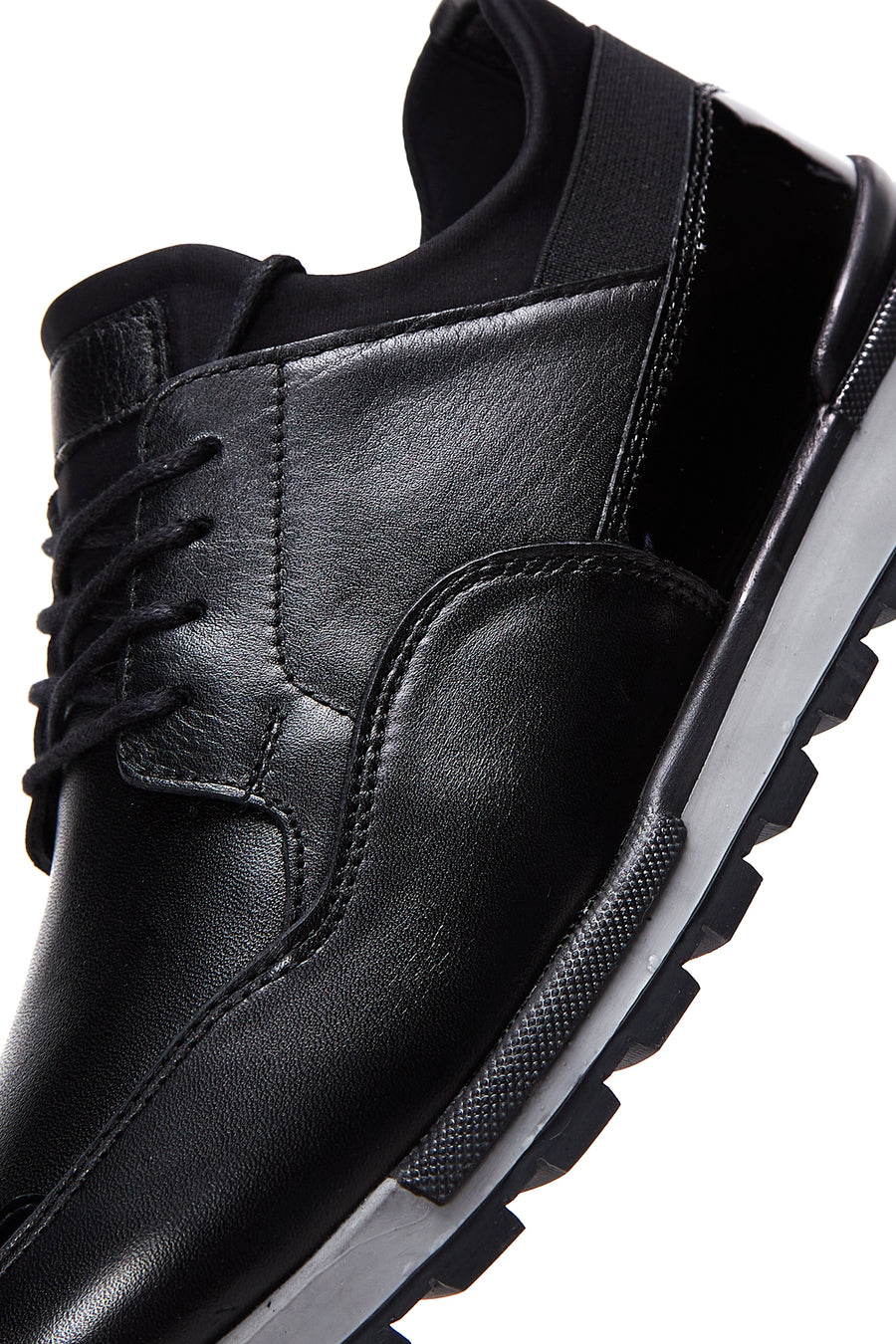 Erkek Siyah Deri Sneaker