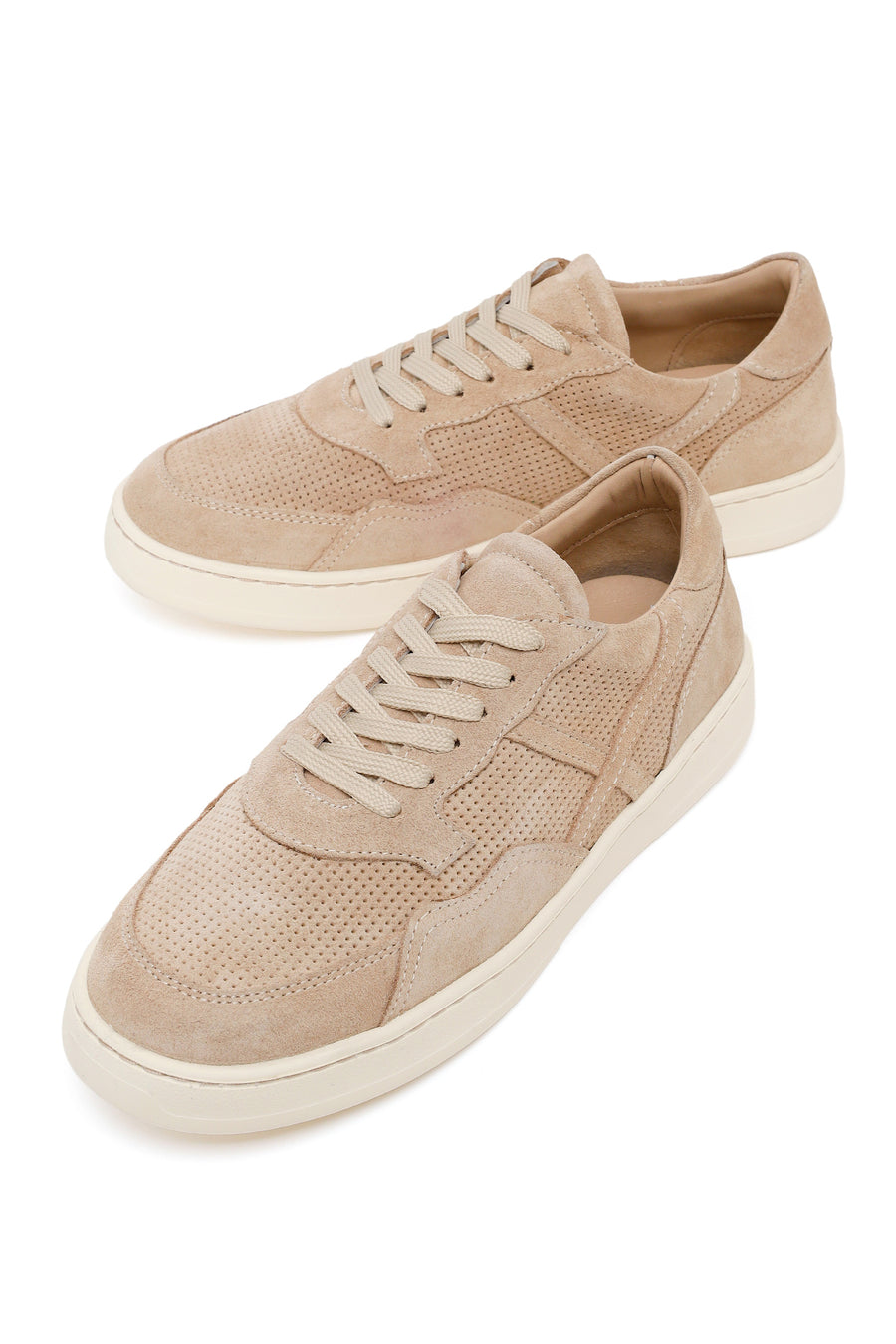 Kadın Bej Bağcıklı Süet Deri Sneaker
