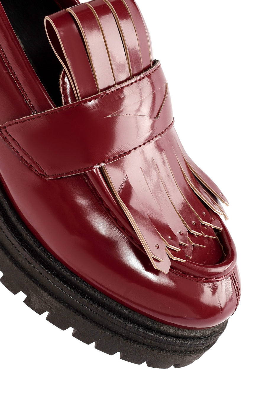 ACBC x Derimod Kadın Bordo Kalın Tabanlı Maskülen Loafer