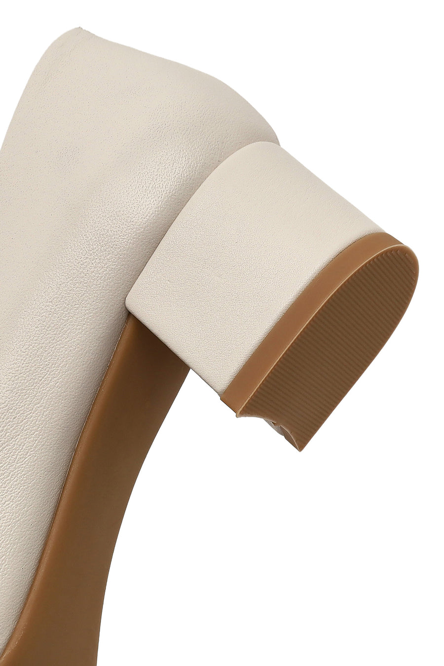Derimod Flex Women Beige Short Thick Heeled Leather Shoes