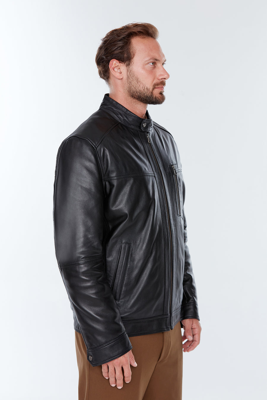 Ford (Plus) Men's Black Leather Jacket