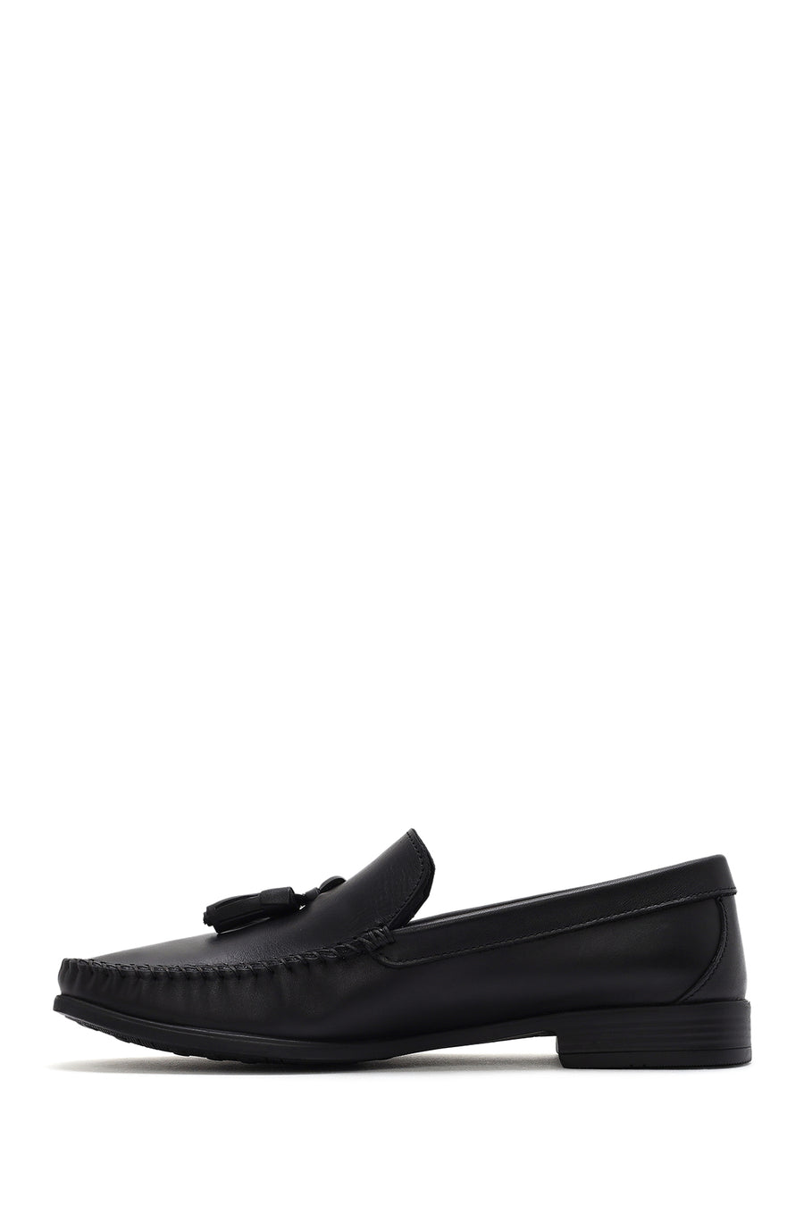 Erkek Siyah Püsküllü Deri Casual Loafer