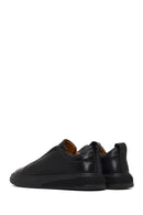 Men's Black Thick-Soled Leather Sneaker | Derimod