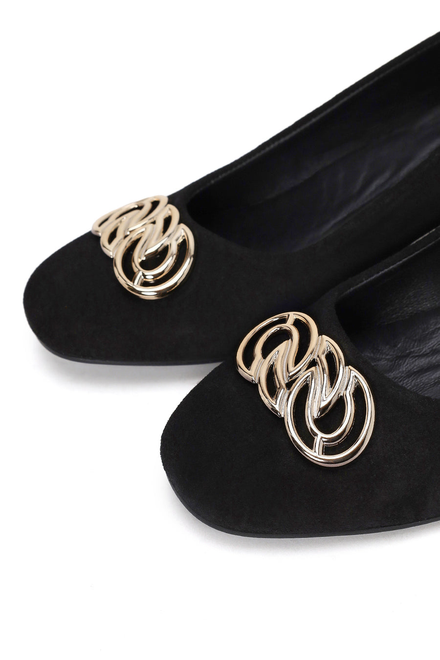 Kadın Siyah Kısa Kalın Topuklu Süet Deri Stiletto